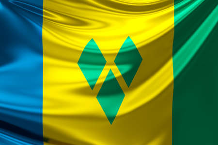 Flag of Saint Vincent and the Grenadines.の写真素材