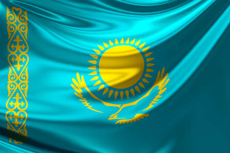 Flag of Kazakhstan.の写真素材