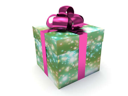 Christmas gift box. 3d render illustration