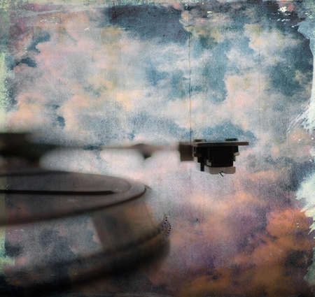 sky phono grunge musicの写真素材