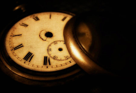 vintage background with a pocket watch