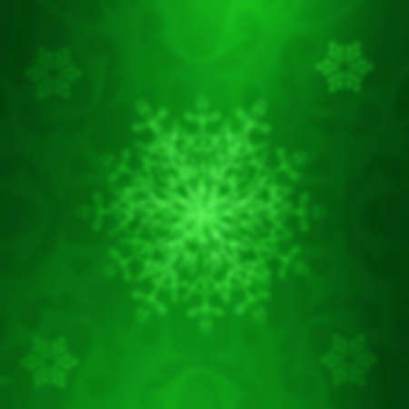 Green Festive Christmas background. Blur Abstract Backdrop with Lights and Snowflakes. Green winter snowflake xmas background. Seasonal Christmas and New Year holidays paper art banner, posterの写真素材