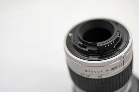 Connective part of a classic non-automatic camera lensの写真素材