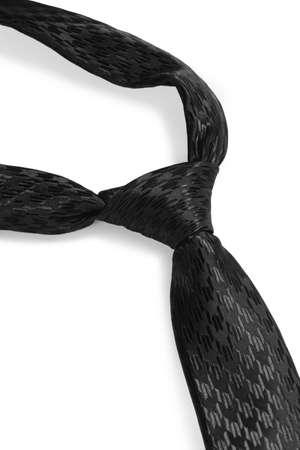 Classic black tie isolated on white backgroundの写真素材