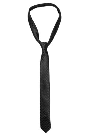 Classic black tie isolated on white backgroundの写真素材
