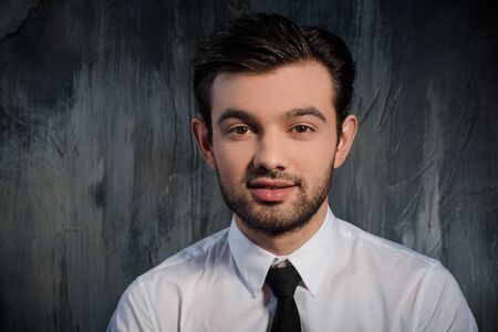 Portrait of happy businessman looking at cameraの写真素材
