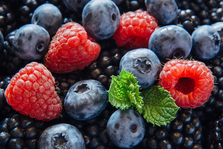 Healthy mixed berries fruit の写真素材