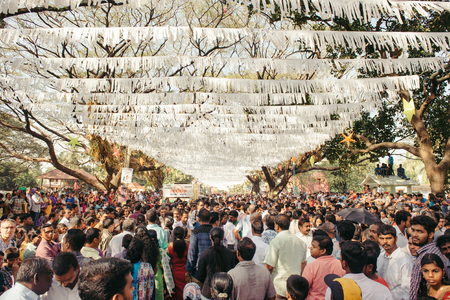 Cochin, India - January 1, 2016:  People take part in traditional New Year celebration  in Fort Kochi India.のeditorial素材