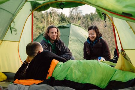 Nothing draws and bonds people closer together like traveling in a wild natureの写真素材