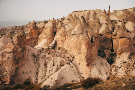 Colorful Dervent valley with blue sky in Cappadocia landscape, Goreme village, Turkeyの写真素材
