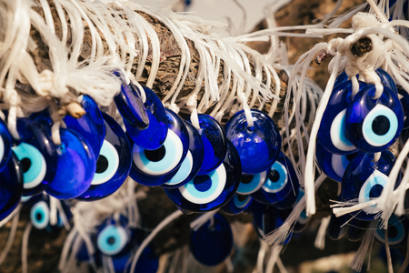 Blue Turkish amulet protection from the evil eyeの写真素材