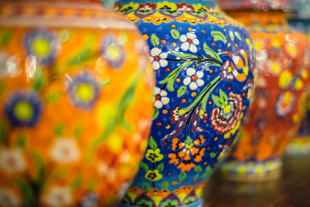Classical turkish ceramic decoration for souvenir on the marketの写真素材