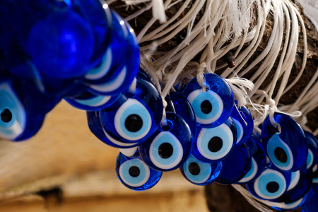 Blue Turkish amulet protection from the evil eyeの写真素材