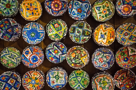Classical turkish ceramic decoration for souvenir on the marketの写真素材