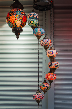Beautiful Turkish lamp decoration on the Grand Bazaarの写真素材
