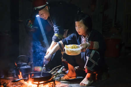 Real life of Hmong tribes familyのeditorial素材