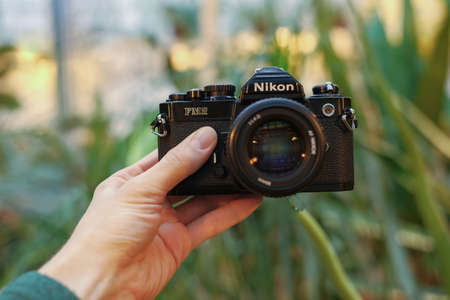 Nikon old retro film camera FM2nのeditorial素材
