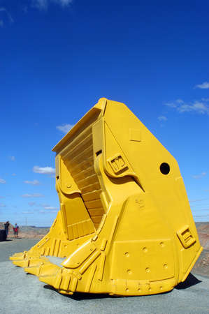 mechanical shovel with the goldmine of Kalgoorlie to show to the tourist the real size of the machineの写真素材