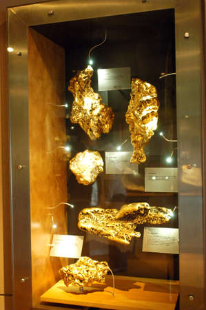 The museum of the gold of Ballarat in Australia in Victoria where all the history of the gold and marvellous gold nuggets of impressive size is.のeditorial素材
