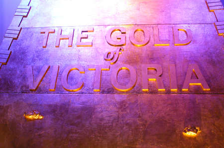 The museum of the gold of Ballarat in Australia in Victoria where all the history of the gold and marvellous gold nuggets of impressive size is.のeditorial素材