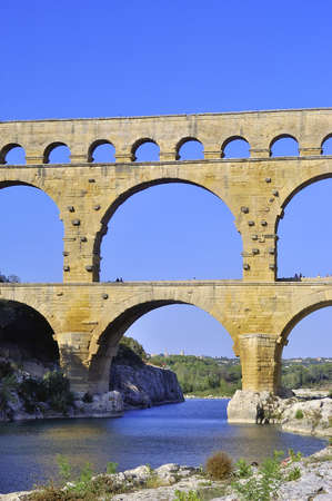 The bridge of Gard builds by the Romans  の写真素材