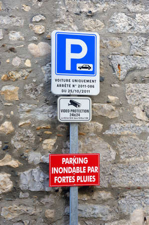 panel of circulation on a carparkの写真素材