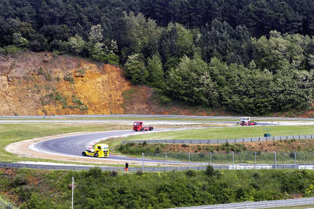 Ales - France - Grand Prix of France trucks May 25th and 26th, 2013 on the circuit of the Cevennes.のeditorial素材