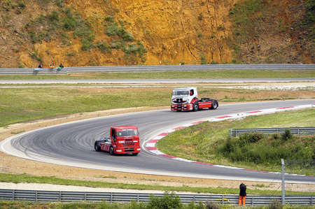 Ales - France - Grand Prix of France trucks May 25th and 26th, 2013 on the circuit of the Cevennes.のeditorial素材