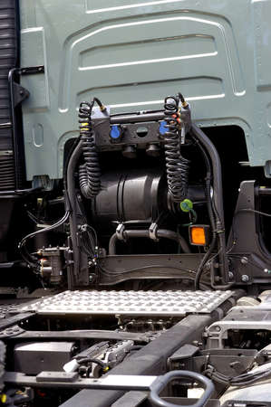 truck exposed on the circuit of the Cevennes in France at the time of the Grand Prix of France of...