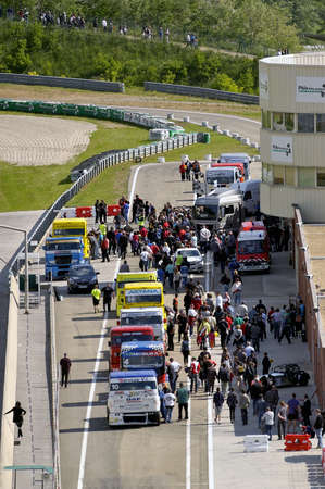 Ales - France - Grand Prix of France trucks May 25th and 26th, 2013 on the circuit of the Cevennes.のeditorial素材