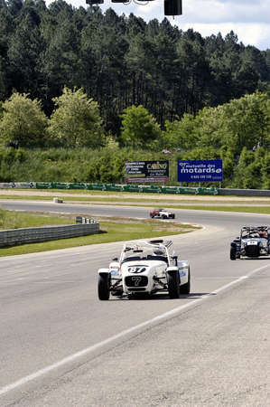 chases of Caterham on the circuit of the Cevennes with Ales in the French department of Gard the May 24th and 25th, 2013. On the circuitのeditorial素材