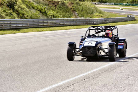 chases of Caterham on the circuit of the Cevennes with Ales in the French department of Gard the May 24th and 25th, 2013. On the circuitのeditorial素材