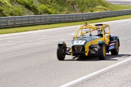 chases of Caterham on the circuit of the Cevennes with Ales in the French department of Gard the May 24th and 25th, 2013. On the circuitのeditorial素材