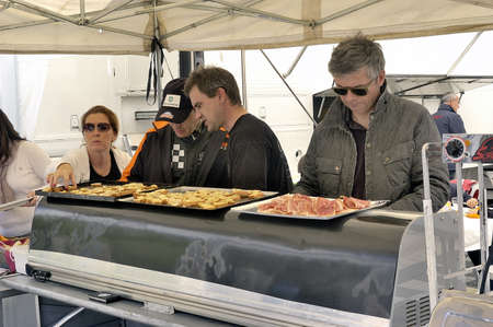 chases of Caterham on the circuit of the Cevennes with Ales in the French department of Gard the May 24th and 25th, 2013. the pause lunchのeditorial素材