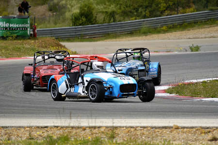 chases of Caterham on the circuit of the Cevennes with Ales in the French department of Gard the May 24th and 25th, 2013. On the circuitのeditorial素材