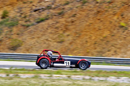 chases of Caterham on the circuit of the Cevennes with Ales in the French department of Gard the May 24th and 25th, 2013. On the circuitのeditorial素材