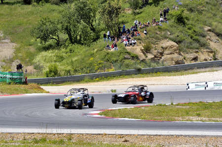 chases of Caterham on the circuit of the Cevennes with Ales in the French department of Gard the May 24th and 25th, 2013. On the circuitのeditorial素材
