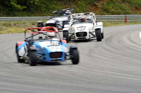 chases of Caterham on the circuit of the Cevennes with Ales in the French department of Gard the May 24th and 25th, 2013. On the circuitのeditorial素材