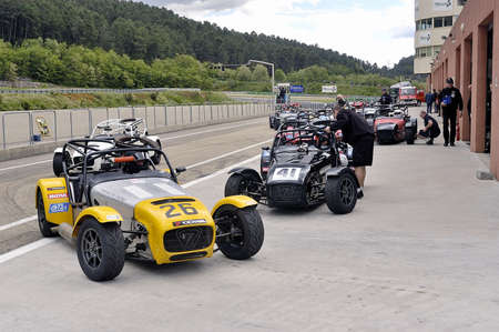 chases of Caterham on the circuit of the Cevennes with Ales in the French department of Gard the May 24th and 25th, 2013. On the circuitのeditorial素材