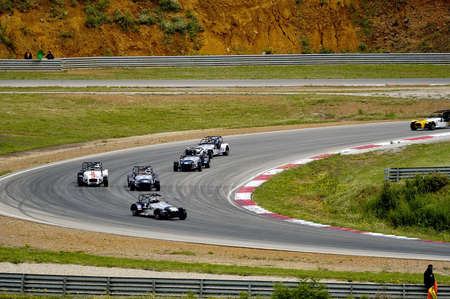 chases of Caterham on the circuit of the Cevennes with Ales in the French department of Gard the May 24th and 25th, 2013. On the circuitのeditorial素材