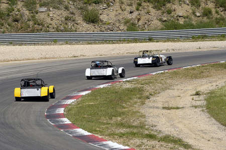 chases of Caterham on the circuit of the Cevennes with Ales in the French department of Gard the May 24th and 25th, 2013. On the circuitのeditorial素材