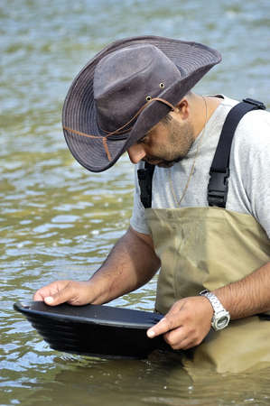 Cardet - France - May 18th, 19th and 20th, 2013 - European Cup of the gold diggers in river.のeditorial素材