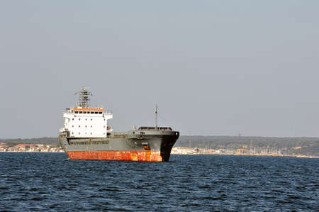 tanker on standby to discharge its cargo in France with the wearing of Fos-sur-Mer beside Marseille の写真素材