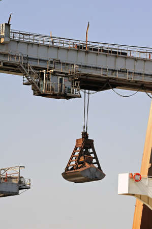 unloading of an ore cargo liner for the steel-works at Fos-sur-Mer beside Marseille 