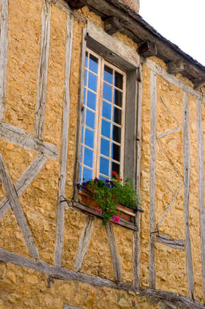 A window of an old building in the center of Sarlatの写真素材