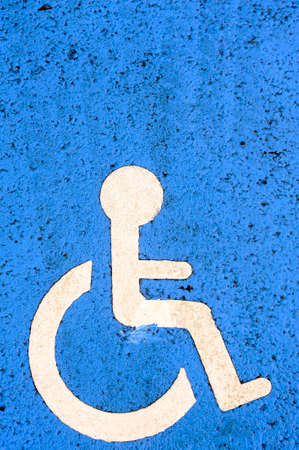 Parking space for disabled before a new buildingの写真素材