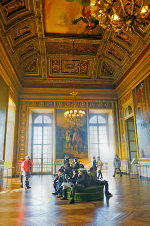 tourists visiting the castle of Versaillesのeditorial素材