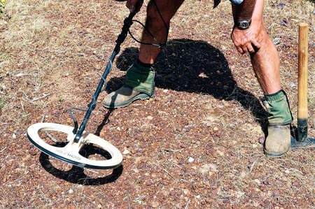 a French gold prospector working in the African savannah in Burkina Fasoのeditorial素材