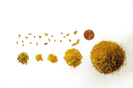 lots of glitter and alluvial gold nuggets found in France