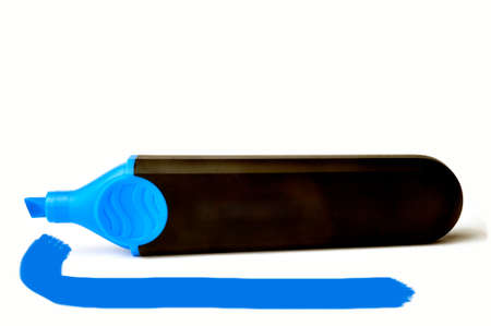 Highlighters blue on white の写真素材